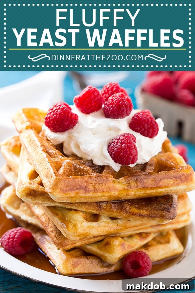 Dreamy Overnight Yeast Waffles 3 Yeast Waffles Recipe | Homemade Waffles #waffles #breakfast #brunch #dinneratthezoo