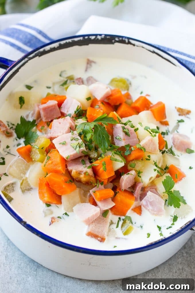 Rich and savory ham bone soup with tender ham, potatoes, and vegetables, perfect for a cozy Saturday.
