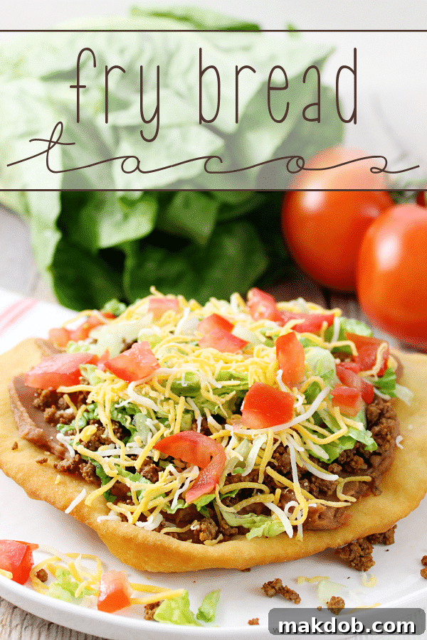 Delicious fry bread tacos, a unique and fun meal for Sunday dinner with crispy, chewy fry bread.