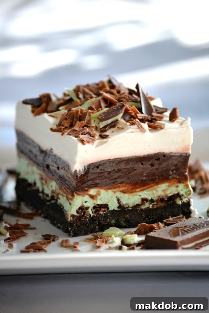 Indulgent chocolate mint dream bars, a festive and decadent dessert with layers of rich chocolate and cool mint.