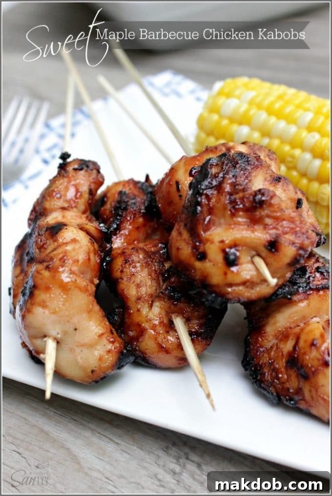Sweet Maple Barbecue Chicken Summer Kabobs Recipe