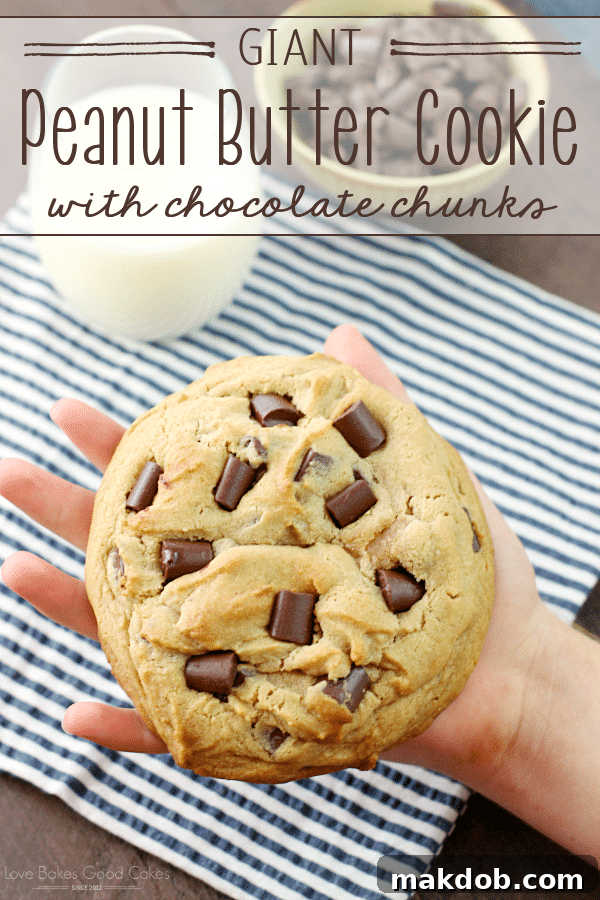 Giant Peanut Butter Cookie with Chocolate Chunks Recipe