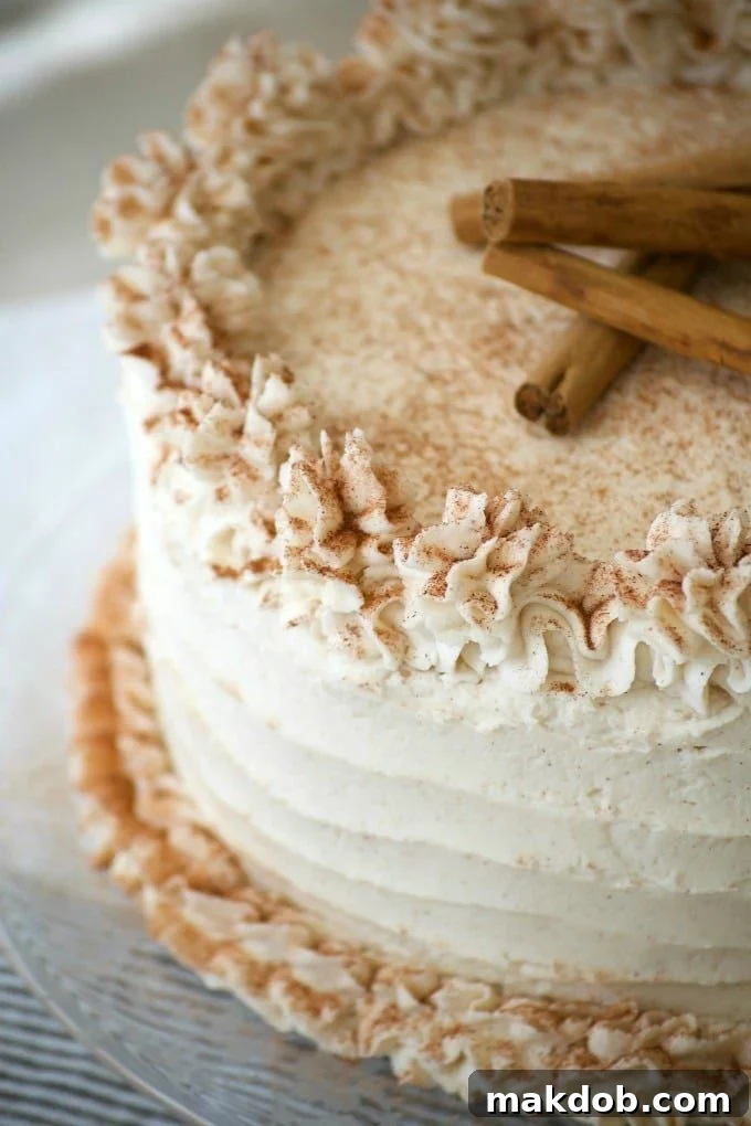 Rich Cinnamon Roll Layer Cake with creamy frosting, a perfect dessert