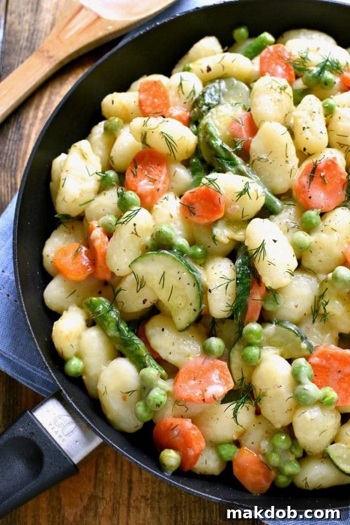 Effortless Sunday Meal Planning 13 Delicious Spring Vegetable Gnocchi, a light and fresh pasta dish bursting with seasonal produce for a delightful Saturday dinner.