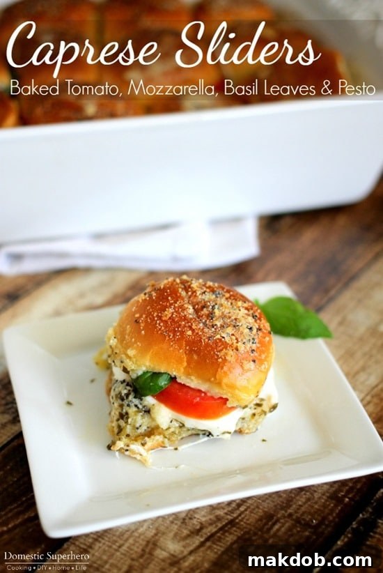 Effortless Sunday Meal Planning 4 Delicious Caprese Sliders featuring fresh mozzarella, juicy tomatoes, and fragrant basil, perfect for a light and flavorful Monday dinner.
