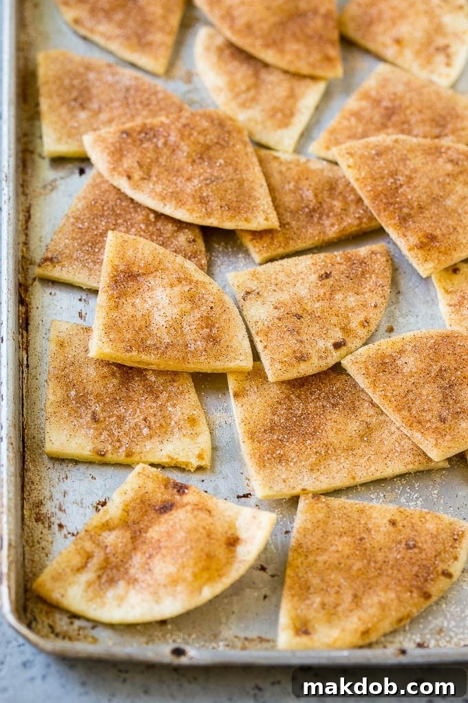 Baked cinnamon sugar chips.